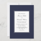 Classic Elegance Simple Navy Blue Wedding Einladung (Vorderseite)