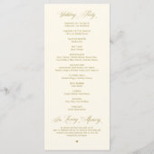 Classic Elegance Vintag Gold, Hochzeitsfeier Programm (Rückseite)