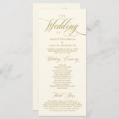 Classic Elegance Vintag Gold, Hochzeitsfeier Programm (Vorne/Hinten)