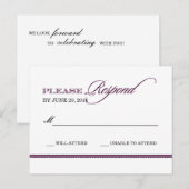 Classic Elegance Wedding Antwort Postkarte (Vorne/Hinten)