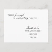 Classic Elegance Wedding Antwort Postkarte (Rückseite)