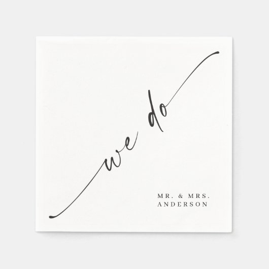 Classic Elegance Wedding Cocktail Napkin Serviette (Vorderseite)