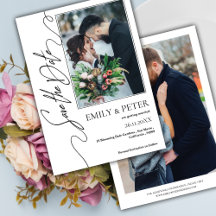 Classic Elegant 2 Foto Wedding Save the Date