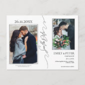 Classic Elegant 3 Foto Wedding Save the Date Ankündigungspostkarte (Vorderseite)