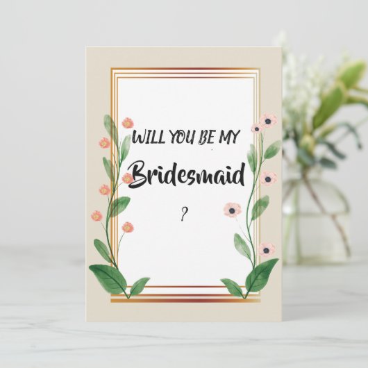 Classic & Elegant Anspruchsvolle Bridesmaid Einladung (Stehend Vorderseite)