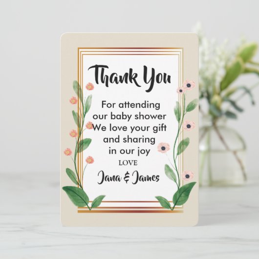 Classic & Elegant Anspruchsvoller Dank Einladung (Stehend Vorderseite)