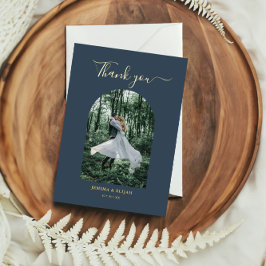 Classic Elegant Arch Foto Wedding Dankeschön Card Folieneinladung