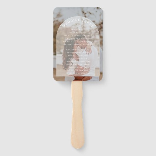 Classic Elegant Arch Foto Wedding Program Fächer (Rückseite)