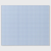 Classic Elegant Baby Blue Gingham Boy Baby Shower Geschenkpapier (Flach)