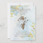 Classic Elegant BAPTISM Einladung Aqua Blue Gold (Vorderseite)