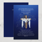 Classic Elegant BAPTISM Einladung Sapphire Blue (Vorne/Hinten)
