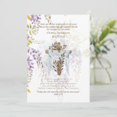 Classic Elegant BAPTISM Einladung Wisteria Lila (Stehend Vorderseite)