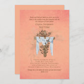 Classic Elegant BAPTISM Invite Coral (Vorne/Hinten)