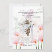 Classic Elegant BAPTISM Invite Pink Calla Lilys (Vorderseite)