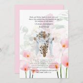 Classic Elegant BAPTISM Invite Pink Calla Lilys (Vorne/Hinten)