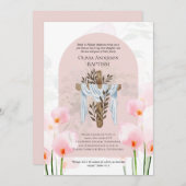 Classic Elegant BAPTISM Invite Pink Calla Lilys (Vorne/Hinten)