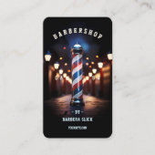 Classic Elegant Barbershop Pole Barber Stylist Visitenkarte (Vorderseite)
