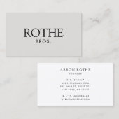 Classic Elegant Beruflich Taupe Gray Visitenkarte (Vorne/Hinten)