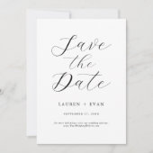 Classic Elegant Black and White Save the Date Einladung (Vorderseite)