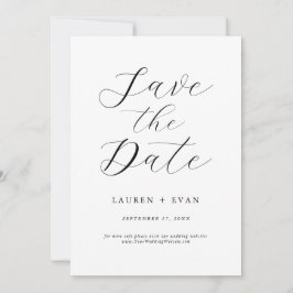 Classic Elegant Black and White Save the Date Einladung