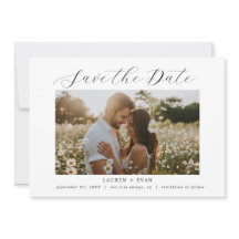 Classic Elegant Black and White Save the Date