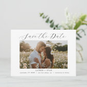 Classic Elegant Black and White Save the Date Einladung (Stehend Vorderseite)