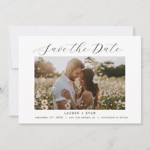 Classic Elegant Black and White Save the Date Einladung