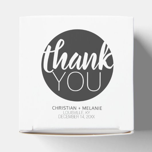 Classic Elegant Black Circle Vielen Dank für Ihre  Geschenkschachtel (Oben)