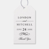 Classic Elegant Black Custom Wedding Monogram Geschenkanhänger (Vorderseite)