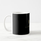 Classic Elegant Black Gold Minimalistisch Monogram Kaffeetasse (Links)
