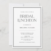 Classic Elegant Black & White Bridal Luncheon Einladung (Vorderseite)