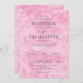 Classic Elegant Blossom Pink Wedding Einladung (Vorne/Hinten)