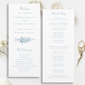Classic Elegant Blue and White Floral Program Programm
