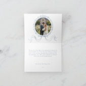 Classic Elegant Blue Floral Frame Photo Wedding Dankeskarte (Innenseite)