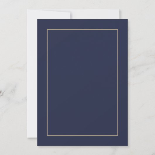 Classic Elegant Blue Minimalistisch Wedding Einladung (Rückseite)