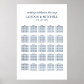 Classic Elegant Blue Wedding Poster (Vorne)