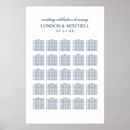 Classic Elegant Blue Wedding Poster