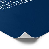 Classic Elegant Blue Wedding Seating Poster (Ecke)