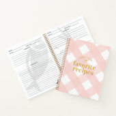 Classic Elegant Blush Gingham Newlyweds Rezept Notizblock (Innenseite)