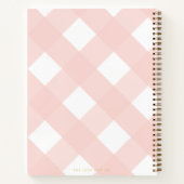 Classic Elegant Blush Gingham Newlyweds Rezept Notizblock (Rückseite)
