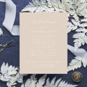 Classic Elegant Blush Pink Formal Wedding Begleitkarte