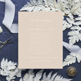 Classic Elegant Blush Pink Formal Wedding Begleitkarte