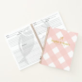 Classic Elegant Blush Pink Gingham Paare Rezept Notizblock (Innenseite)