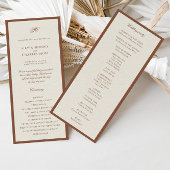 Classic Elegant Brown & Ecru Wedding Program