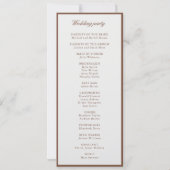Classic Elegant Brown & Ecru Wedding Program (Rückseite)
