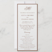 Classic Elegant Brown & Ecru Wedding Program (Vorderseite)