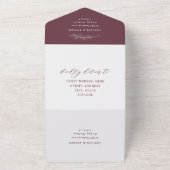 Classic Elegant Burgundy Red Wedding All In One Einladung (Außenbereich)