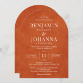 Classic Elegant Burnt Orange Wedding Arch Einladung (Vorne/Hinten)