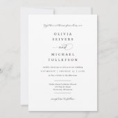 Classic Elegant Calligraphy Black & White Wedding Einladung (Vorderseite)