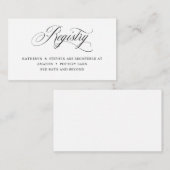 Classic Elegant Calligraphy Gift Registry Cards Begleitkarte (Vorne/Hinten)